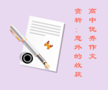 高中優(yōu)秀作文賞析：意外的收