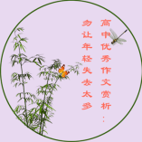 高中優(yōu)秀作文：勿讓年輕失去太多